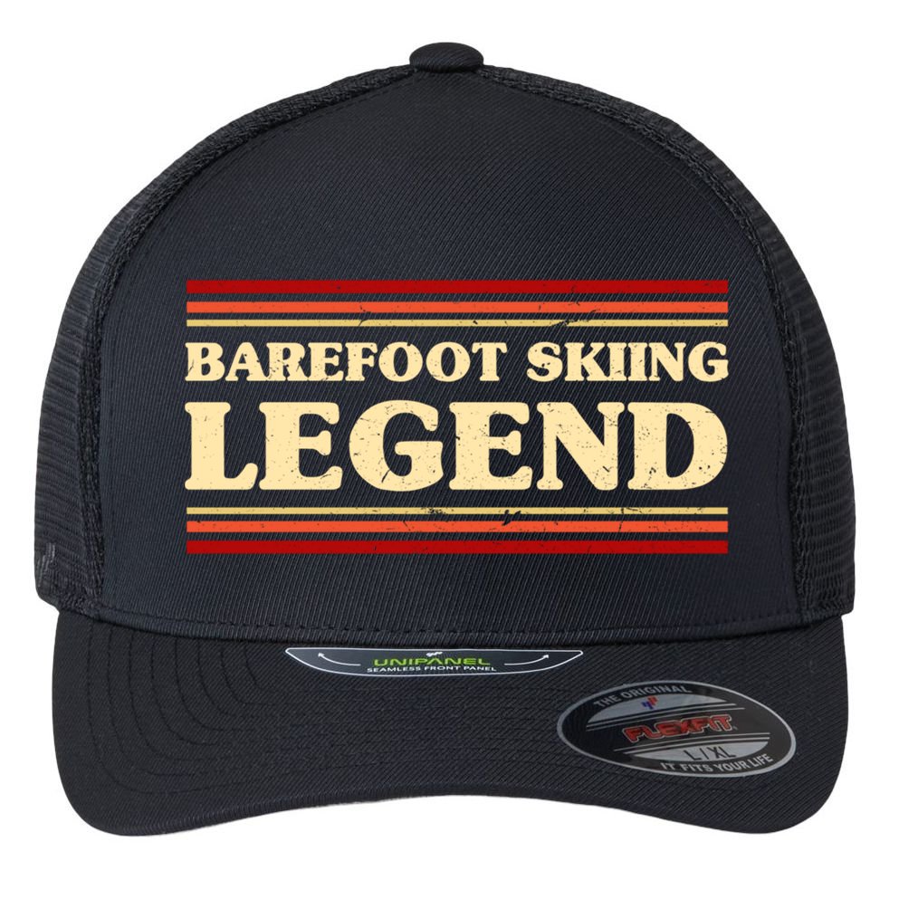 Barefoot Skiing Legend Barefooting Adventure Sports Gift Flexfit Unipanel Trucker Cap