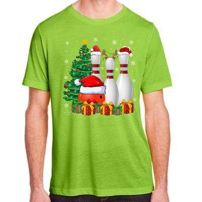 Bowling Sport Lover Xmas Tree Santa Bowling Christmas Gift Adult ChromaSoft Performance T-Shirt