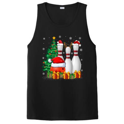 Bowling Sport Lover Xmas Tree Santa Bowling Christmas Gift PosiCharge Competitor Tank