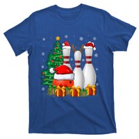 Bowling Sport Lover Xmas Tree Santa Bowling Christmas Gift T-Shirt