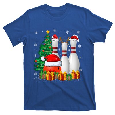 Bowling Sport Lover Xmas Tree Santa Bowling Christmas Gift T-Shirt