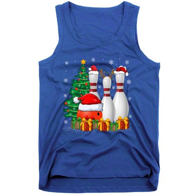 Bowling Sport Lover Xmas Tree Santa Bowling Christmas Gift Tank Top