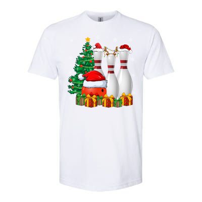 Bowling Sport Lover Xmas Tree Santa Bowling Christmas Gift Softstyle CVC T-Shirt