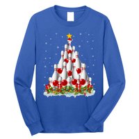 Bowling Sports Lover Xmas Tree Santa Christmas Bowling Gift Long Sleeve Shirt