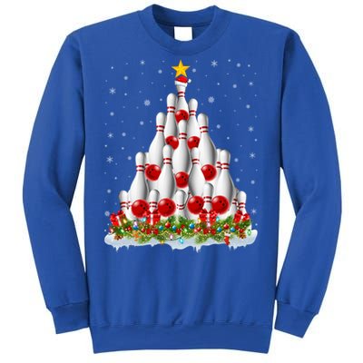 Bowling Sports Lover Xmas Tree Santa Christmas Bowling Gift Sweatshirt