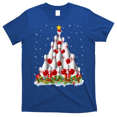 Bowling Sports Lover Xmas Tree Santa Christmas Bowling Gift T-Shirt