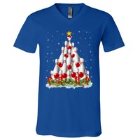 Bowling Sports Lover Xmas Tree Santa Christmas Bowling Gift V-Neck T-Shirt