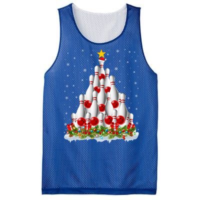 Bowling Sports Lover Xmas Tree Santa Christmas Bowling Gift Mesh Reversible Basketball Jersey Tank