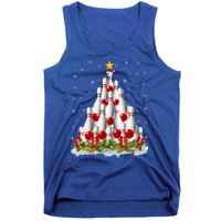 Bowling Sports Lover Xmas Tree Santa Christmas Bowling Gift Tank Top