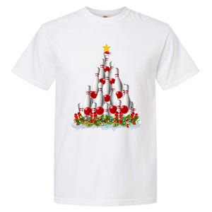 Bowling Sports Lover Xmas Tree Santa Christmas Bowling Gift Garment-Dyed Heavyweight T-Shirt