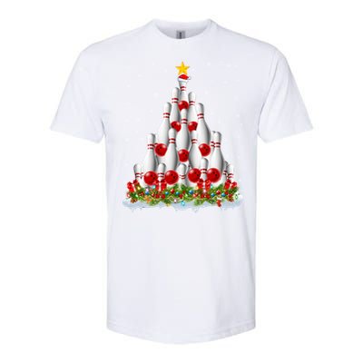 Bowling Sports Lover Xmas Tree Santa Christmas Bowling Gift Softstyle CVC T-Shirt