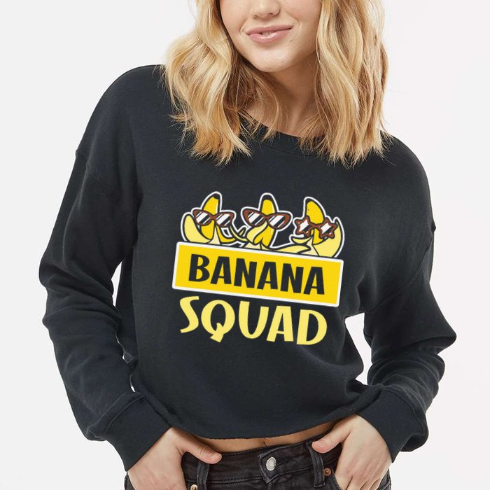 Banana Squad LetS Go Bananas Cropped Pullover Crew