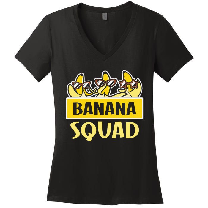 Banana Squad LetS Go Bananas Women's V-Neck T-Shirt