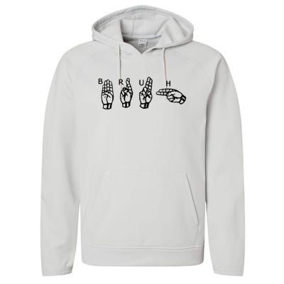 Bruh Sign Language Performance Fleece Hoodie