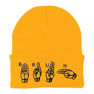 Bruh Sign Language Knit Cap Winter Beanie