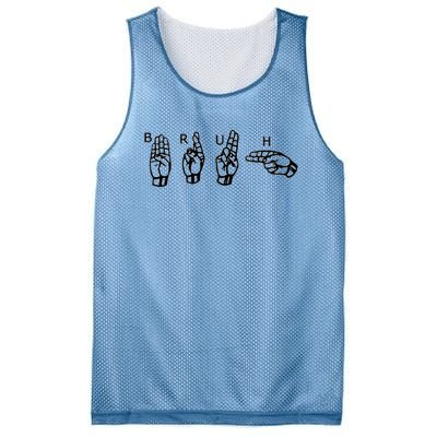 Bruh Sign Language Mesh Reversible Basketball Jersey Tank