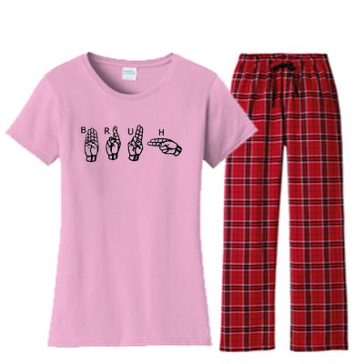 Bruh Sign Language Women's Flannel Pajama Set