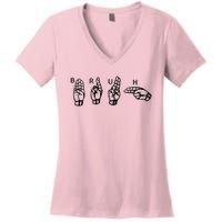 Bruh Sign Language Women's V-Neck T-Shirt