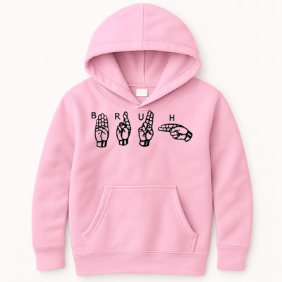 Bruh Sign Language Kids Hoodie