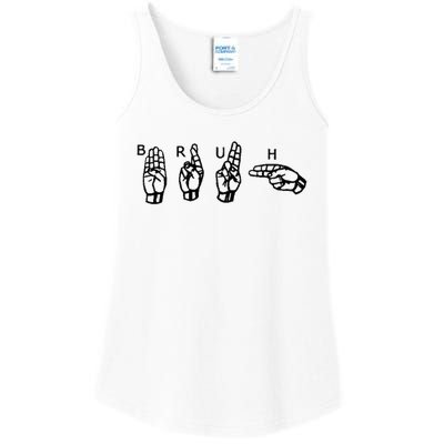 Bruh Sign Language Ladies Essential Tank