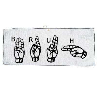 Bruh Sign Language Large Microfiber Waffle Golf Towel