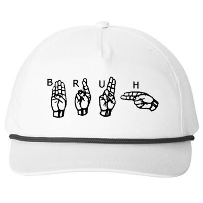 Bruh Sign Language Snapback Five-Panel Rope Hat