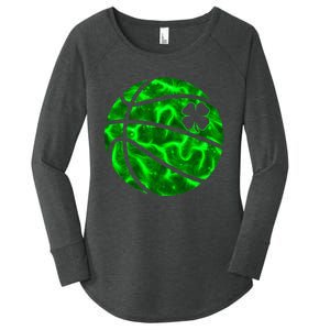 Basketball Shamrock Lucky Clover Irish St PatrickS Day Women's Perfect Tri Tunic Long Sleeve Shirt