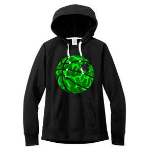 Basketball Shamrock Lucky Clover Irish St PatrickS Day Women's Fleece Hoodie