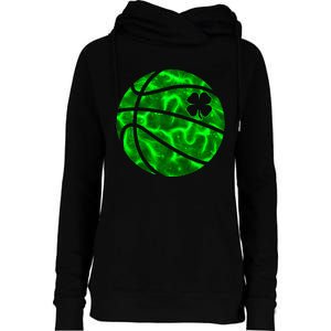 Basketball Shamrock Lucky Clover Irish St PatrickS Day Womens Funnel Neck Pullover Hood