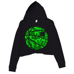 Basketball Shamrock Lucky Clover Irish St PatrickS Day Crop Fleece Hoodie