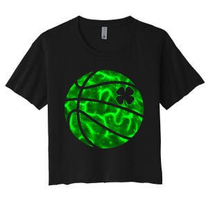 Basketball Shamrock Lucky Clover Irish St PatrickS Day Women's Crop Top Tee