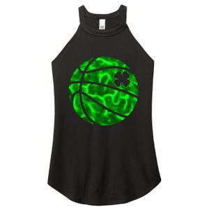 Basketball Shamrock Lucky Clover Irish St PatrickS Day Women's Perfect Tri Rocker Tank