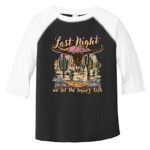 Bull Skull Last Country Music Night We Let The Liquor Talk Toddler Fine Jersey T-Shirt