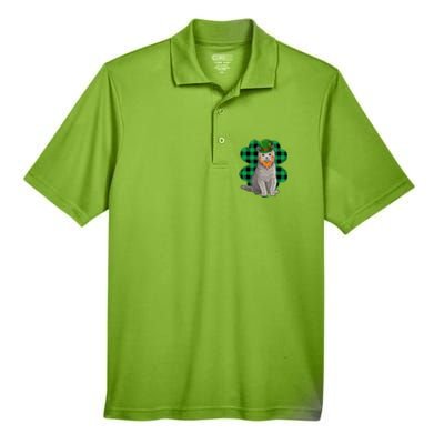 British Shorthair Leprechaun St Patricks Day Lucky Clover Great Gift Men's Origin Performance Pique Polo