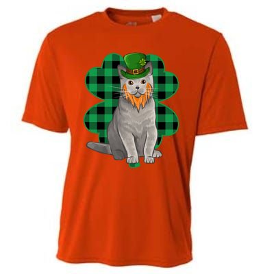 British Shorthair Leprechaun St Patricks Day Lucky Clover Great Gift Cooling Performance Crew T-Shirt