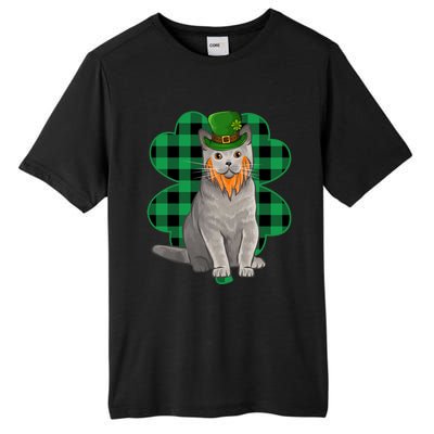 British Shorthair Leprechaun St Patricks Day Lucky Clover Great Gift Tall Fusion ChromaSoft Performance T-Shirt