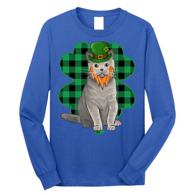 British Shorthair Leprechaun St Patricks Day Lucky Clover Great Gift Long Sleeve Shirt