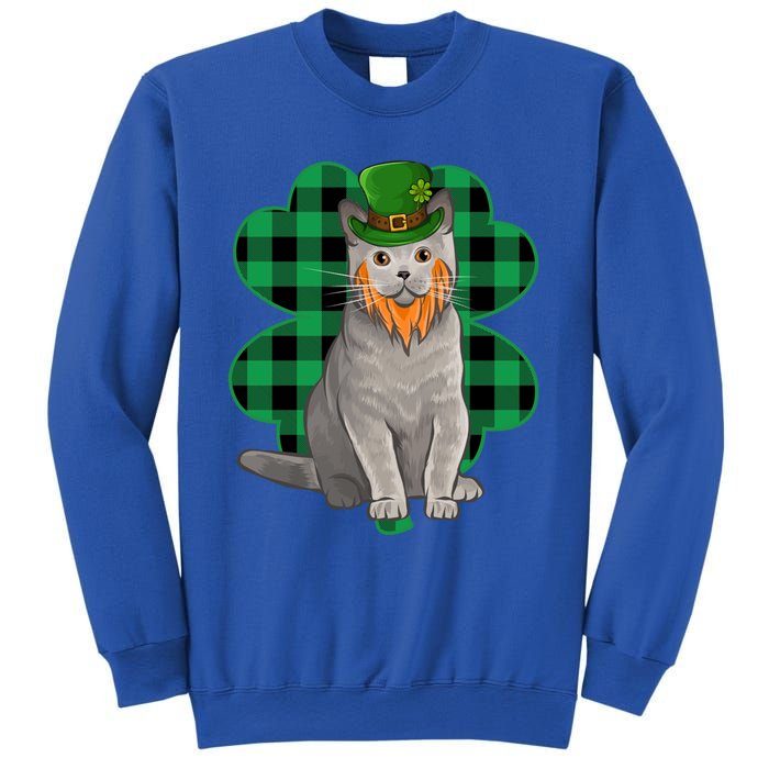 British Shorthair Leprechaun St Patricks Day Lucky Clover Great Gift Sweatshirt