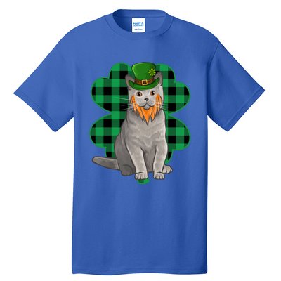 British Shorthair Leprechaun St Patricks Day Lucky Clover Great Gift Tall T-Shirt