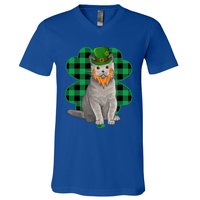 British Shorthair Leprechaun St Patricks Day Lucky Clover Great Gift V-Neck T-Shirt