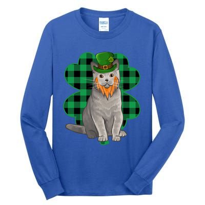 British Shorthair Leprechaun St Patricks Day Lucky Clover Great Gift Tall Long Sleeve T-Shirt