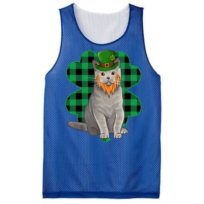 British Shorthair Leprechaun St Patricks Day Lucky Clover Great Gift Mesh Reversible Basketball Jersey Tank