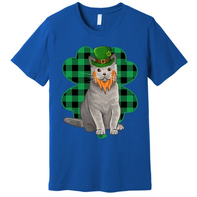 British Shorthair Leprechaun St Patricks Day Lucky Clover Great Gift Premium T-Shirt