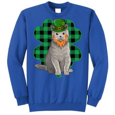 British Shorthair Leprechaun St Patricks Day Lucky Clover Great Gift Tall Sweatshirt