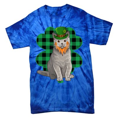 British Shorthair Leprechaun St Patricks Day Lucky Clover Great Gift Tie-Dye T-Shirt