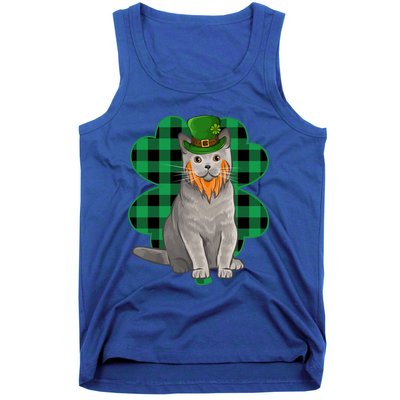 British Shorthair Leprechaun St Patricks Day Lucky Clover Great Gift Tank Top