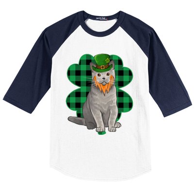 British Shorthair Leprechaun St Patricks Day Lucky Clover Great Gift Baseball Sleeve Shirt