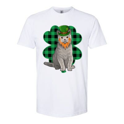 British Shorthair Leprechaun St Patricks Day Lucky Clover Great Gift Softstyle CVC T-Shirt