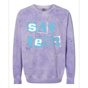 Blue Say Less Blue Color Graphic Colorblast Crewneck Sweatshirt