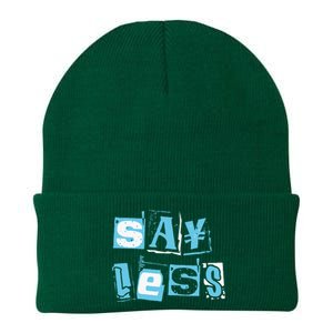 Blue Say Less Blue Color Graphic Knit Cap Winter Beanie